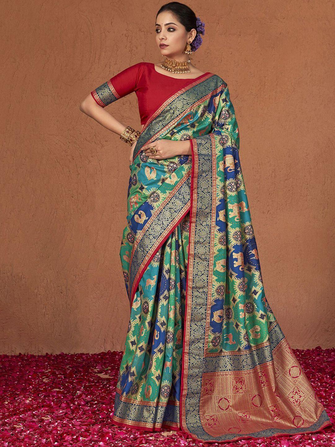 mitera woven design zari pure silk banarasi saree