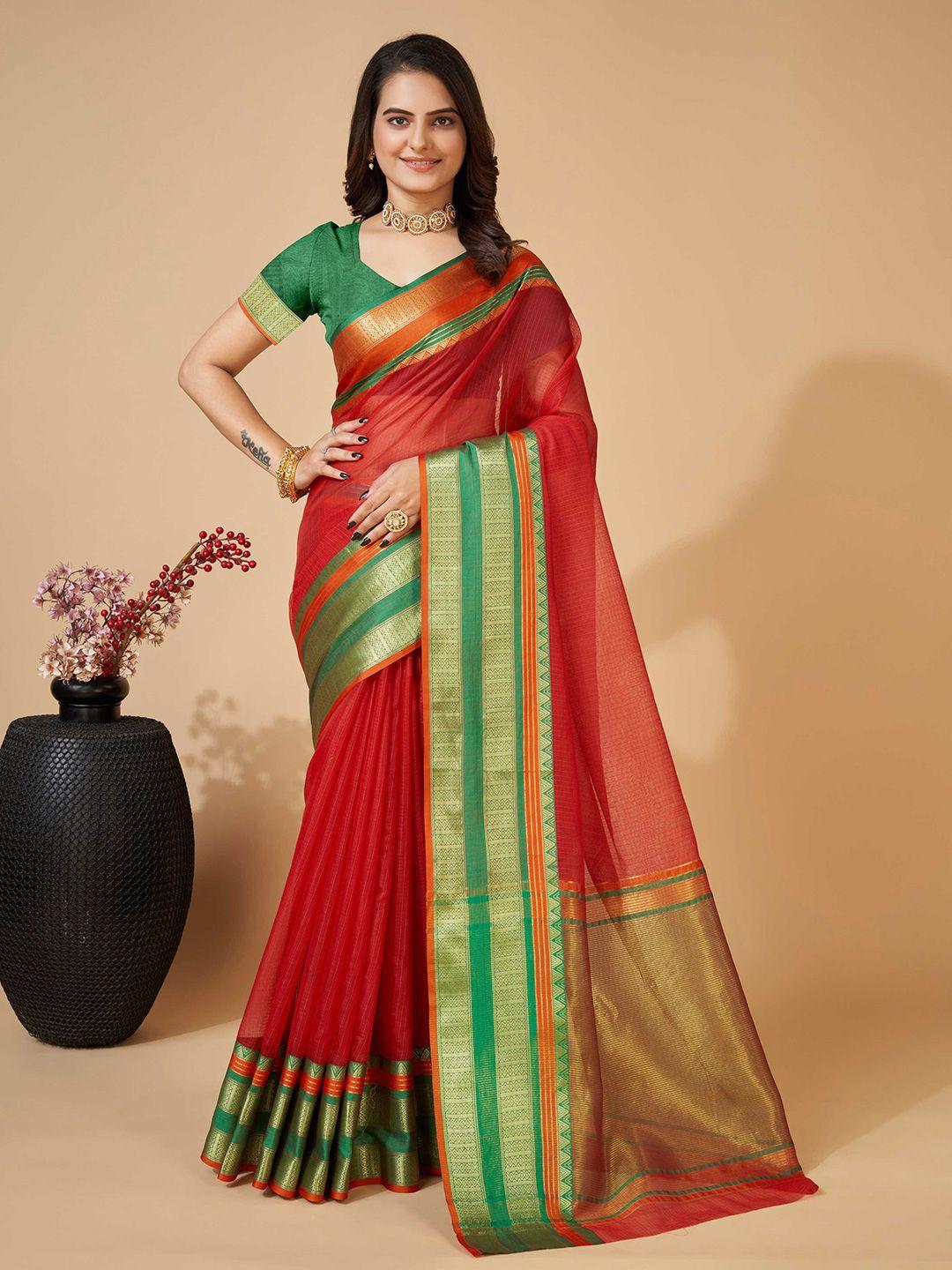 mitera woven design zari saree