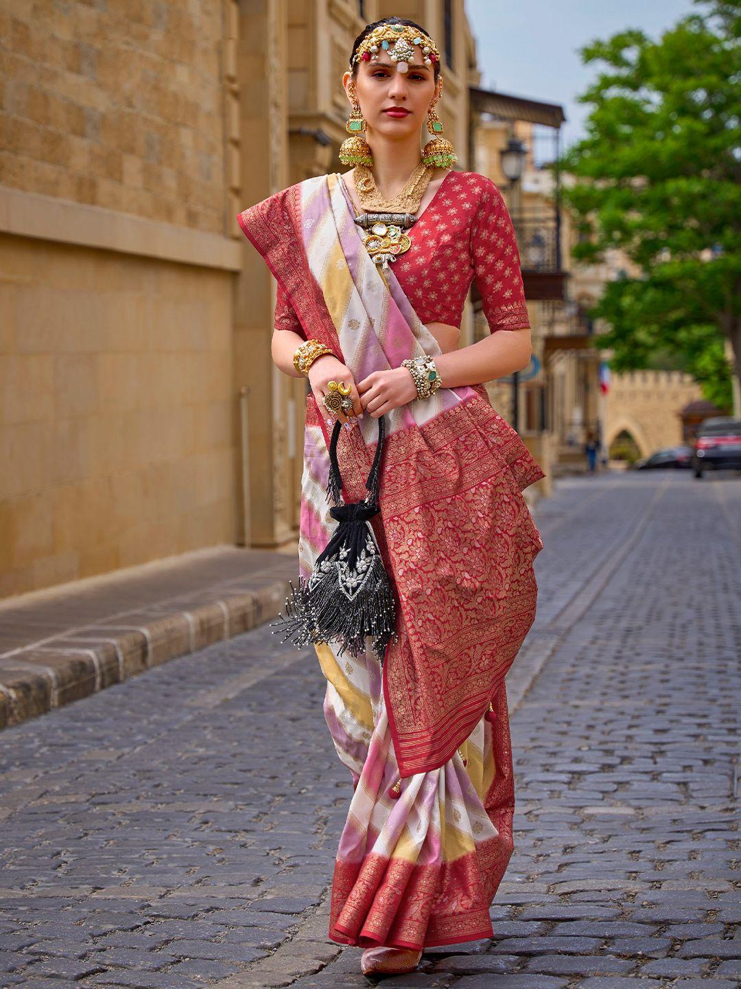 mitera woven design zari saree