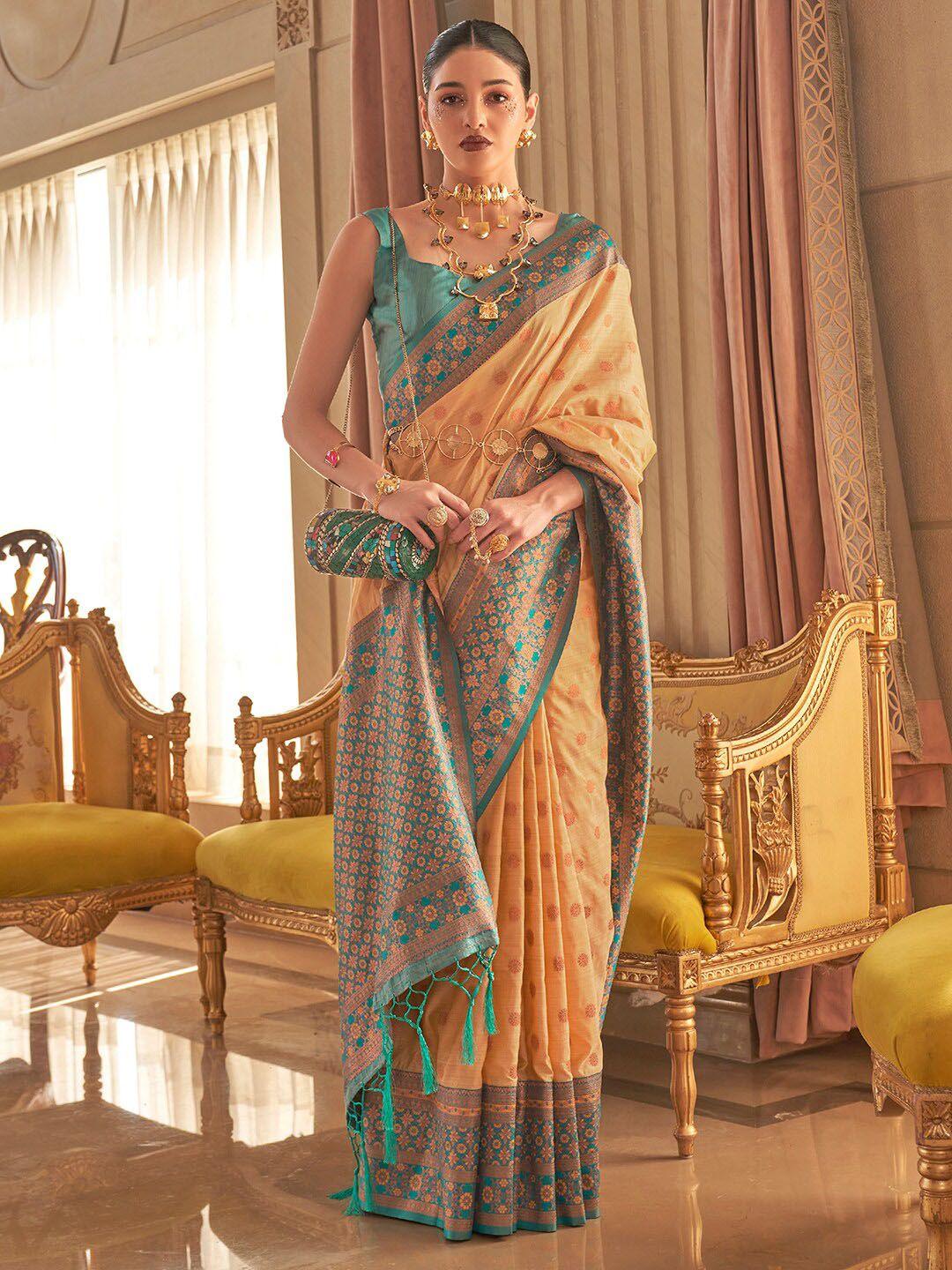 mitera woven design zari silk blend banarasi saree