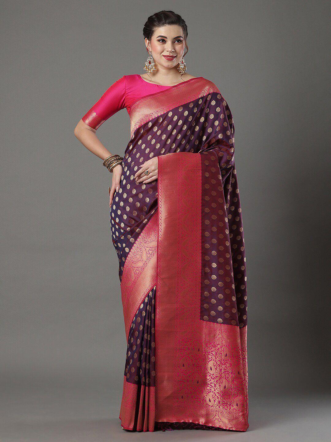 mitera woven design zari silk blend banarasi saree