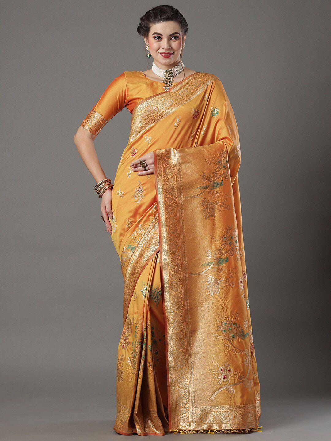 mitera woven design zari silk blend banarasi saree