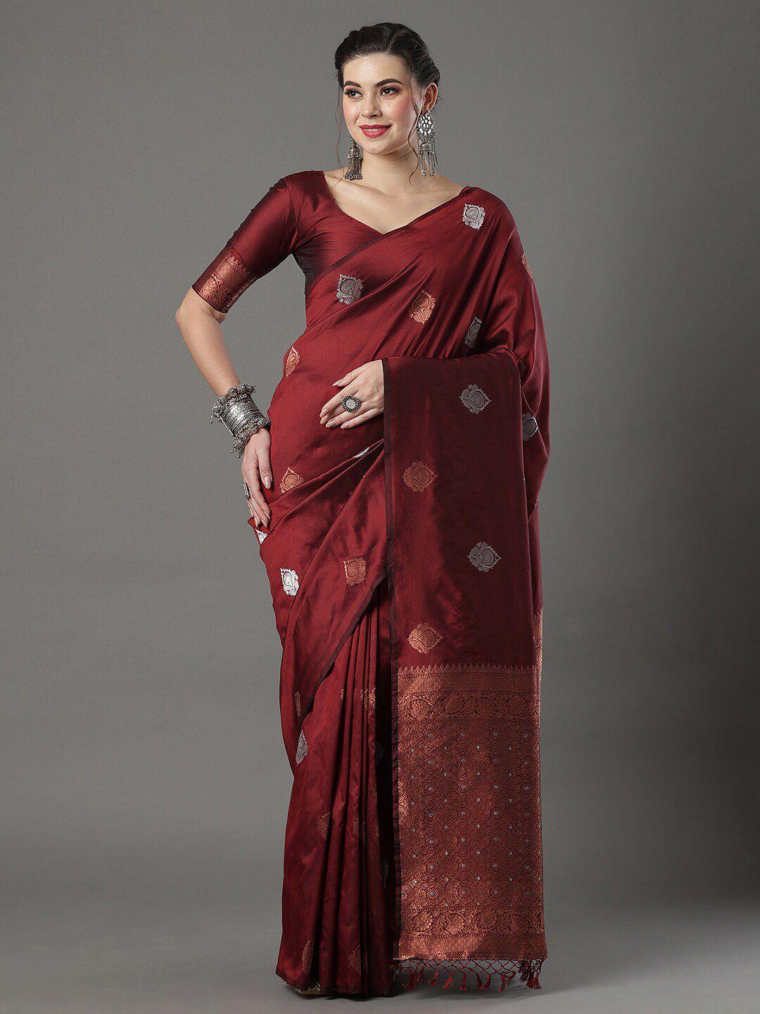 mitera woven design zari silk blend banarasi saree