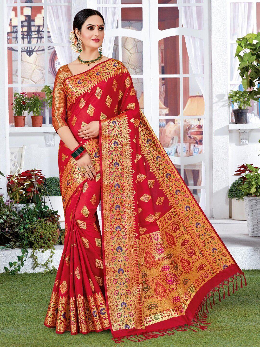 mitera woven design zari silk blend banarasi saree