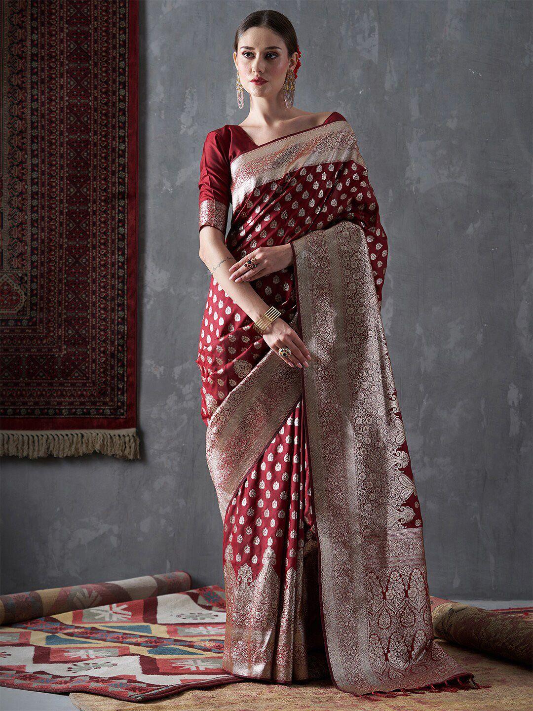 mitera woven design zari silk blend kanjeevaram saree