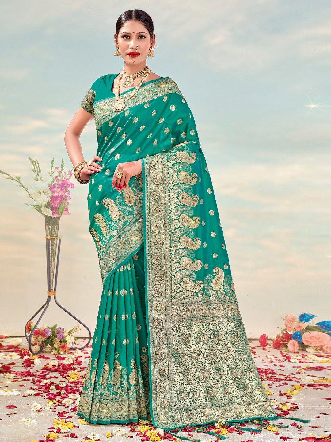 mitera woven design zari silk blend saree