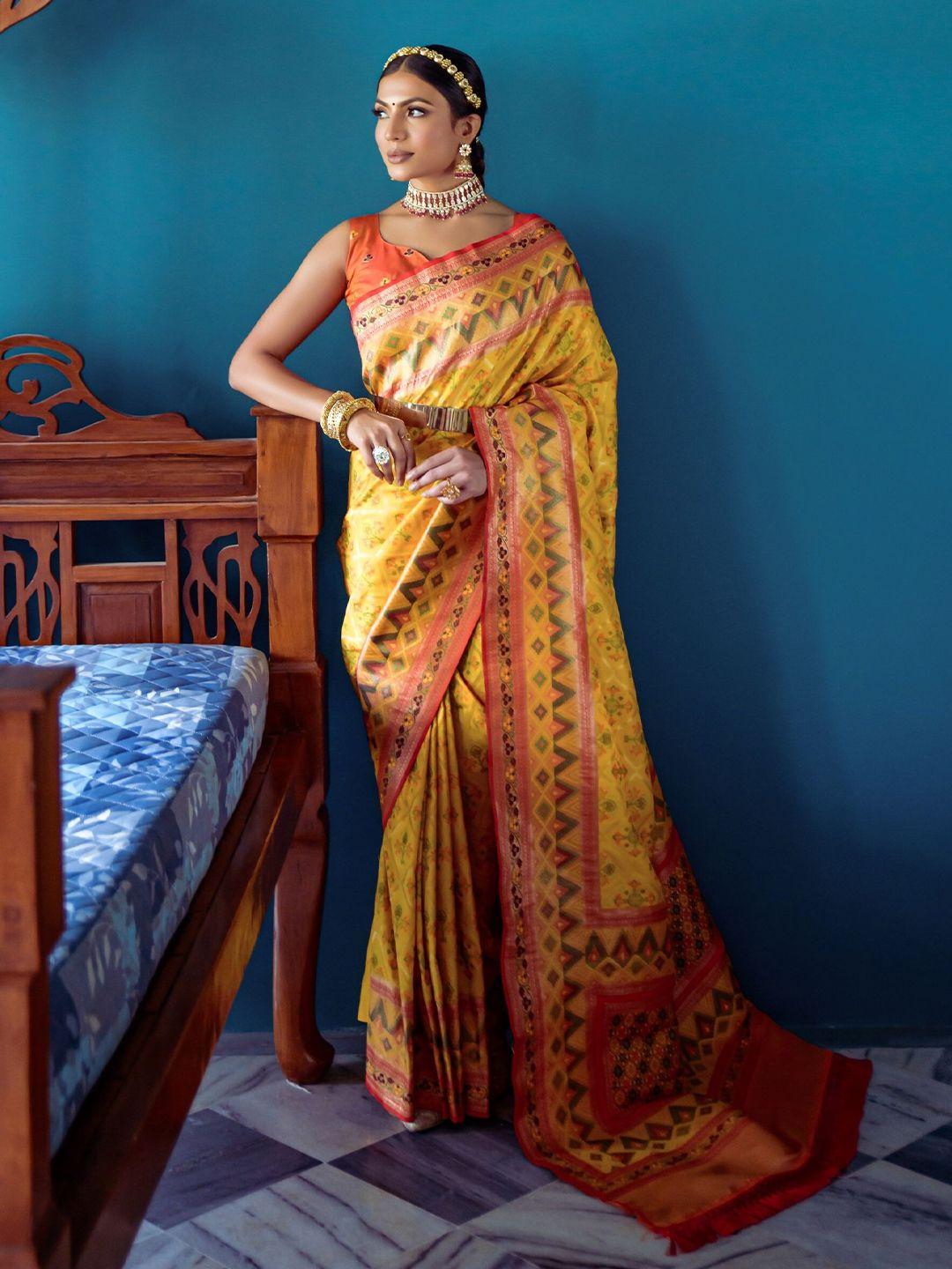 mitera woven design zari silk patola saree