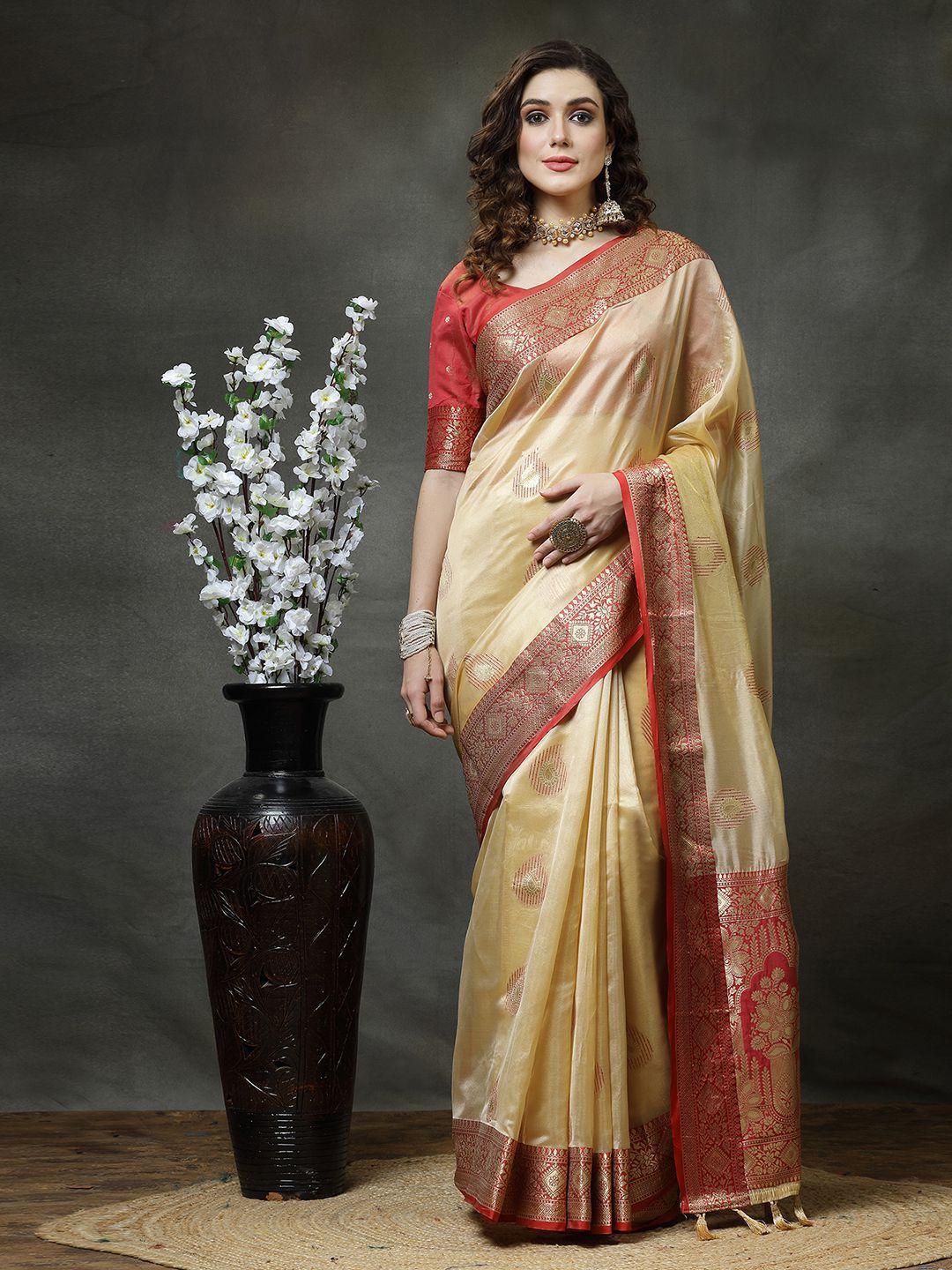 mitera woven design zari tissue banarasi saree