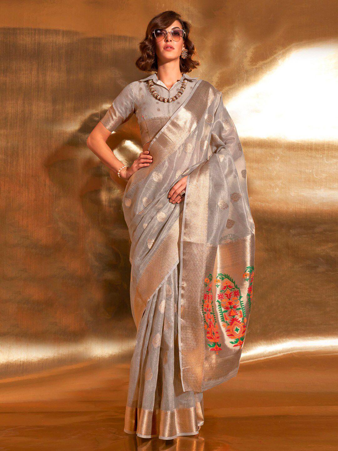 mitera woven design zari tissue banarasi saree