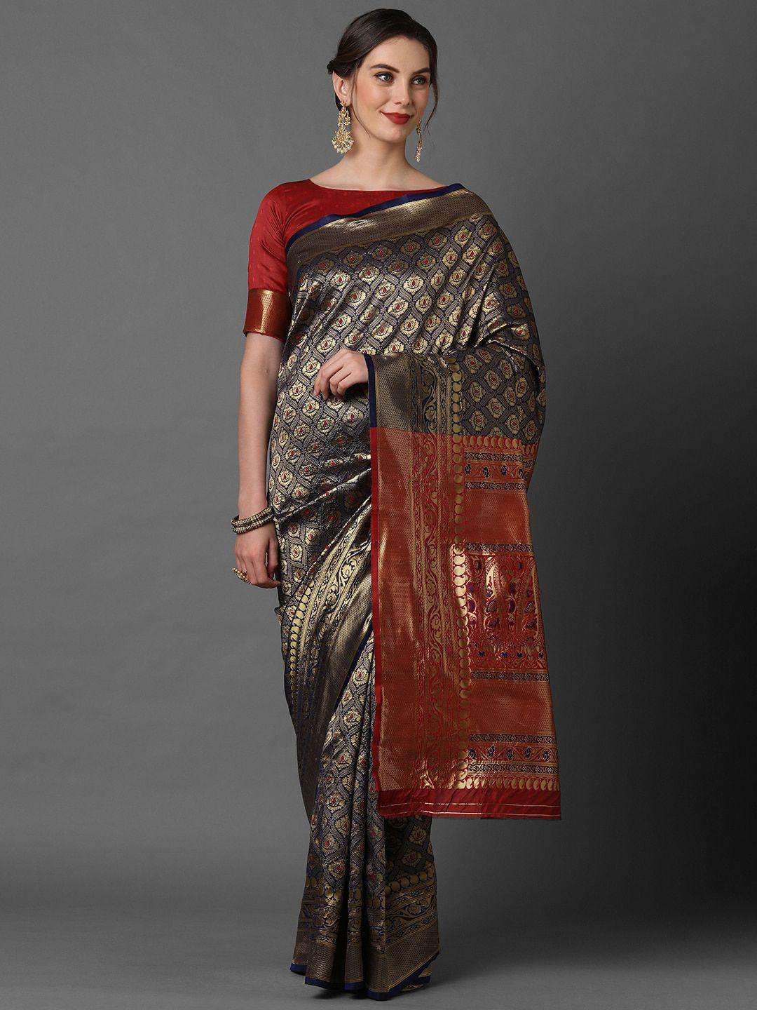 mitera woven ethnic woven design zari banarasi saree