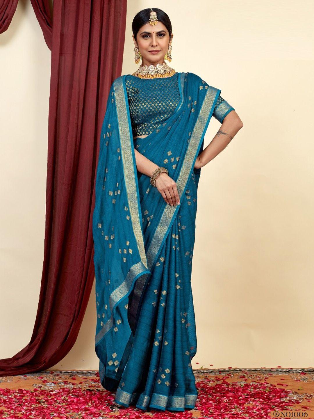 mitera zari ethnic print saree