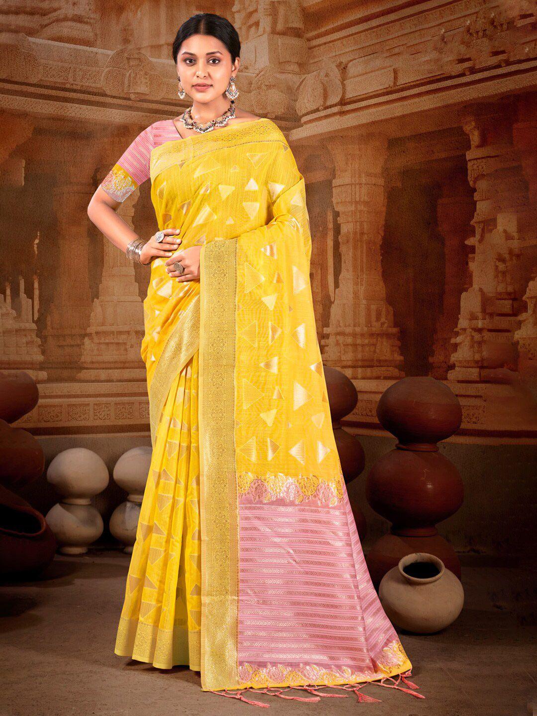 mitera zari linen blend saree