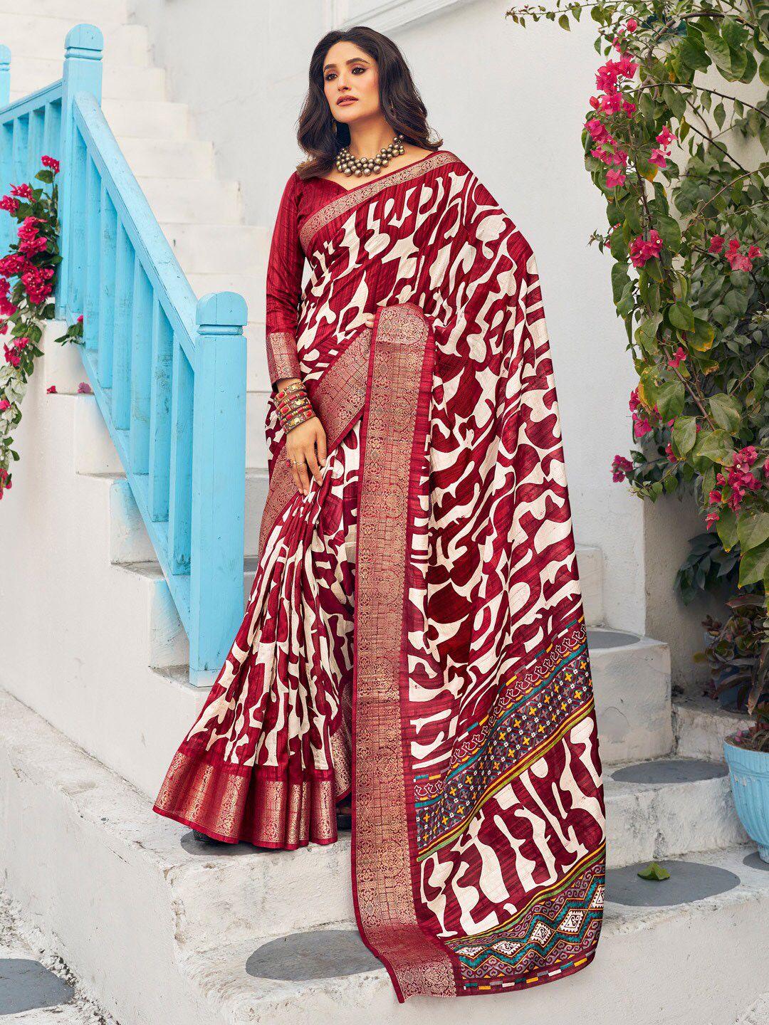 mitera zari printed sungudi saree