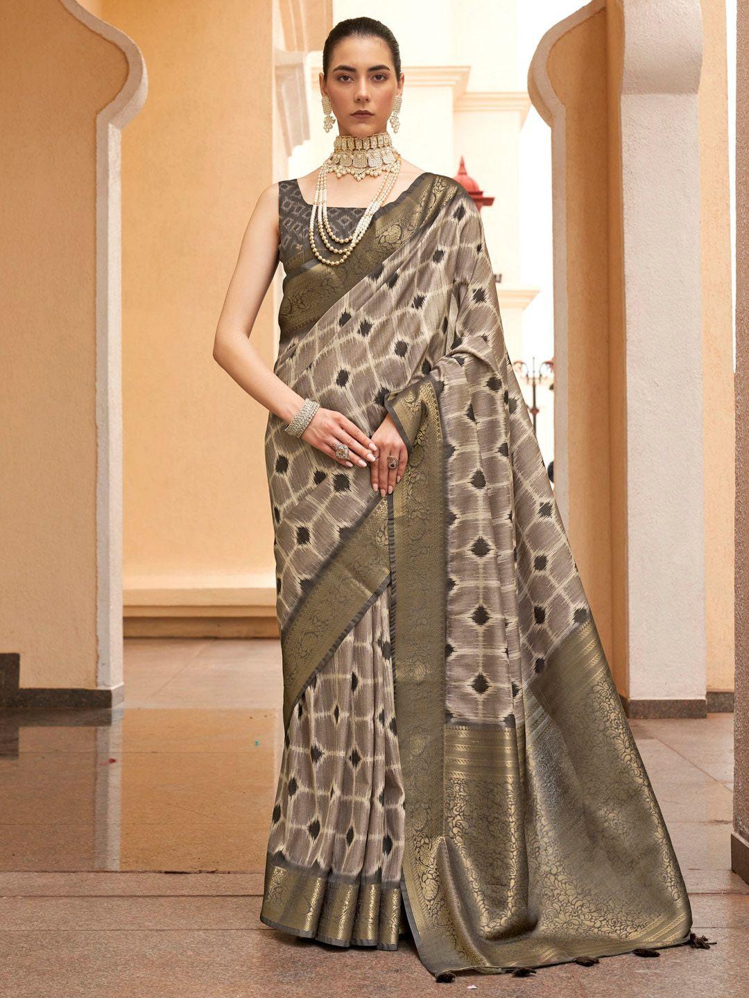 mitera zari silk blend sungudi saree