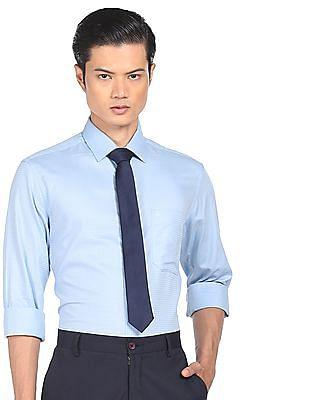 mitered cuff solid formal shirt