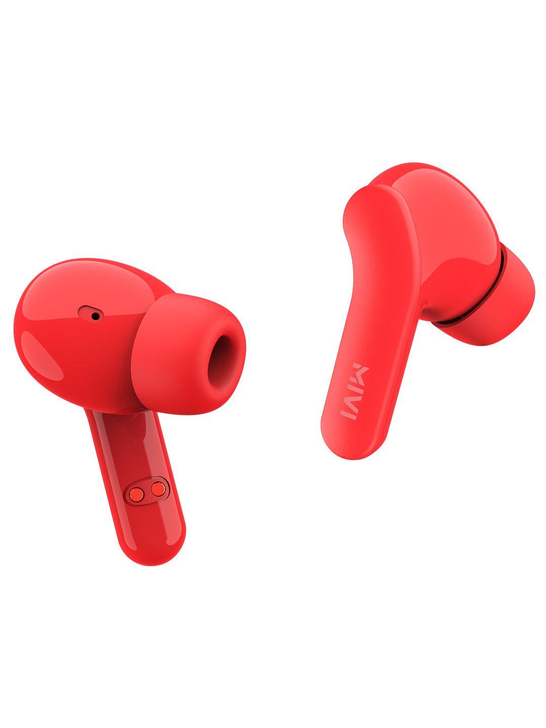 mivi duopods a25 true wireless earbuds bluetooth wireless ear buds- red