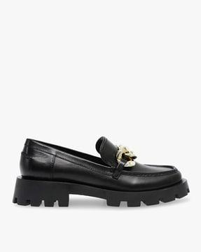 mix up leather loafers