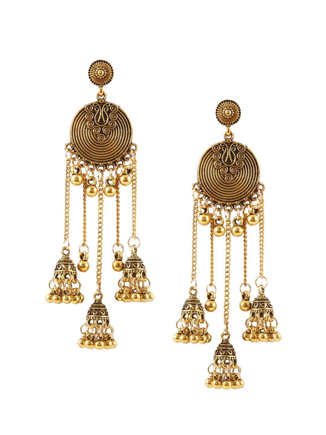 mizorri gold-toned contemporary drop earrings