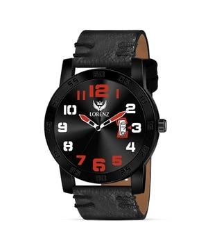 mk-3071k analogue watch with leather strap