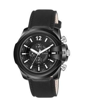 mk-4014r analogue watch with leather strap