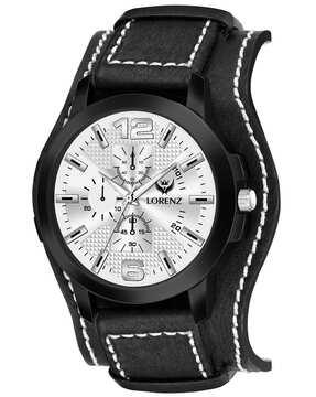 mk-4026r analogue watch with leather strap