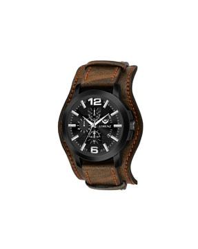 mk-4027r analogue watch with leather strap