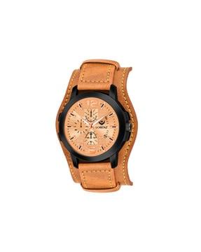 mk-4028r analogue watch with leather strap