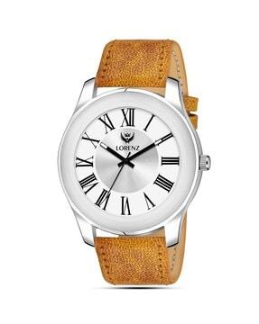 mk-403r analogue watch with leather strap