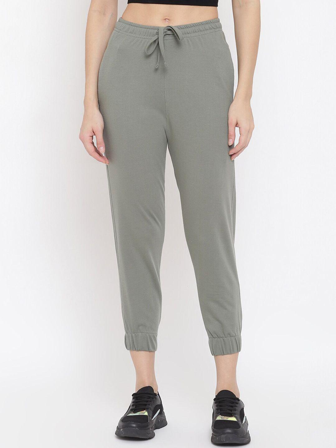 mkh women green solid joggers