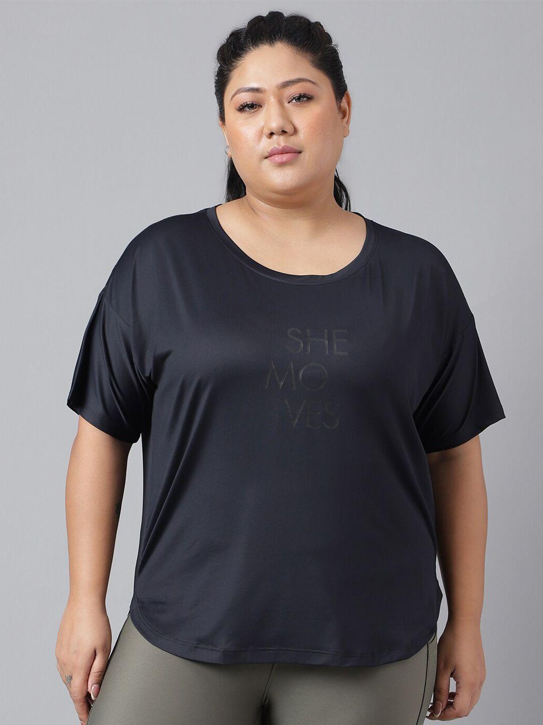 mkh plus size typography printed relaxed fit dri-fit t-shirt