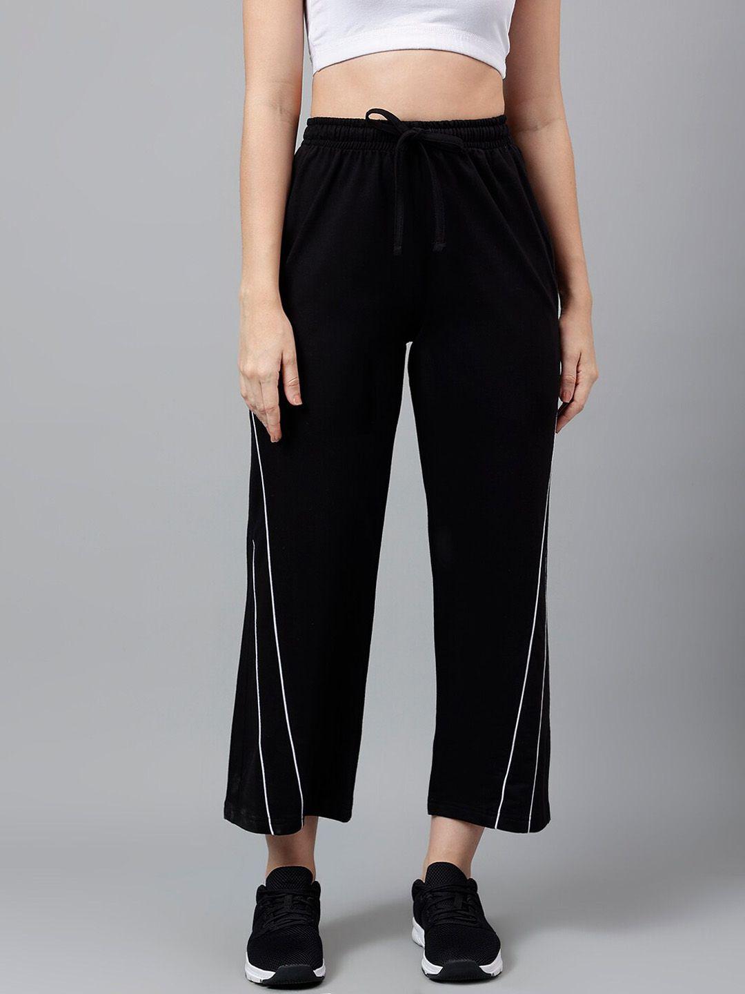 mkh women mid-rise relaxed-fit track pants