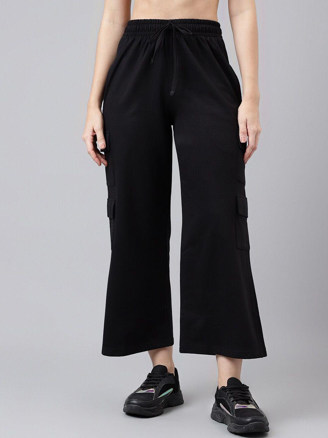 mkh women mid-rise relaxed-fit track pants