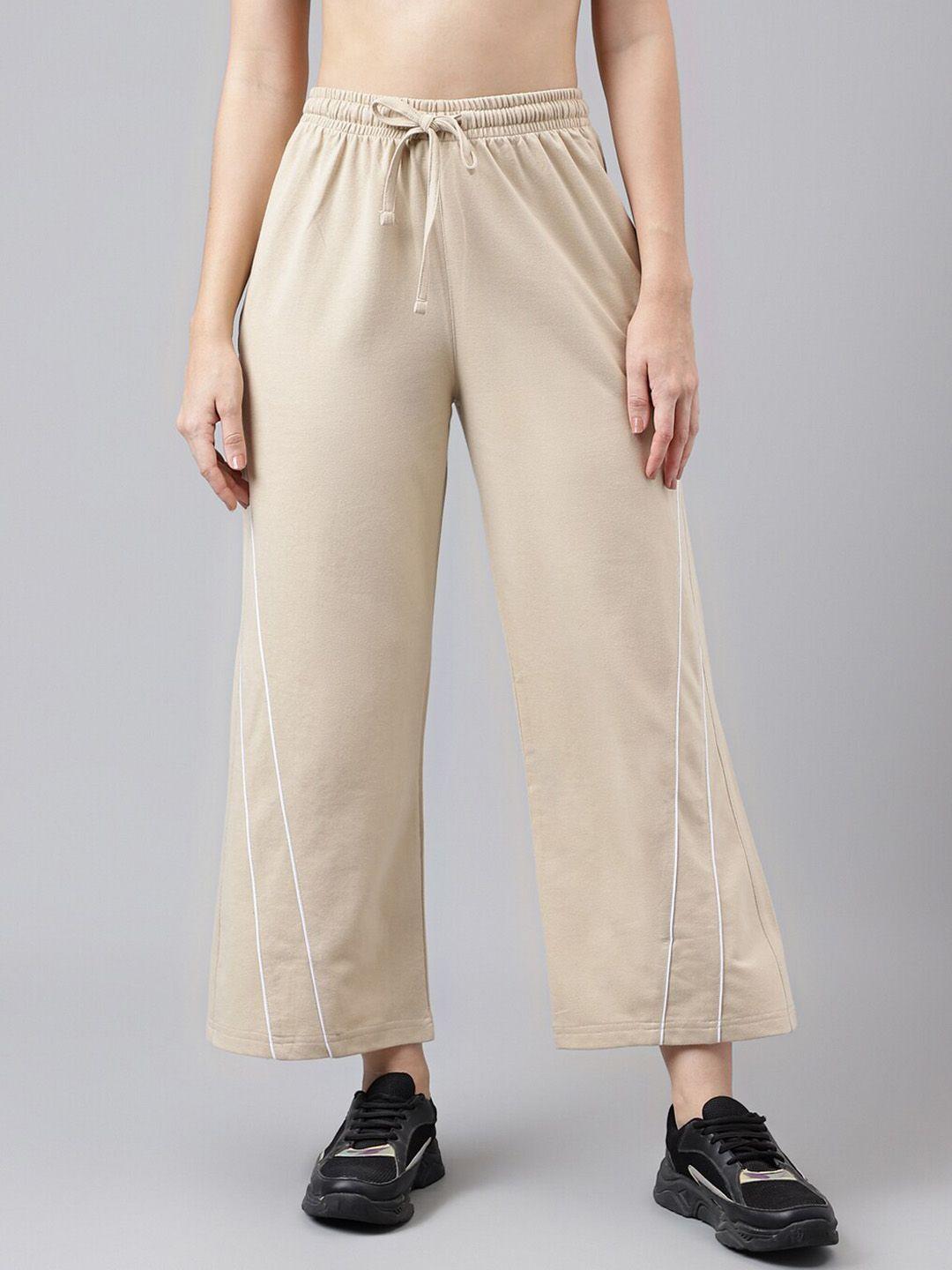 mkh women mid-rise relaxed-fit track pants