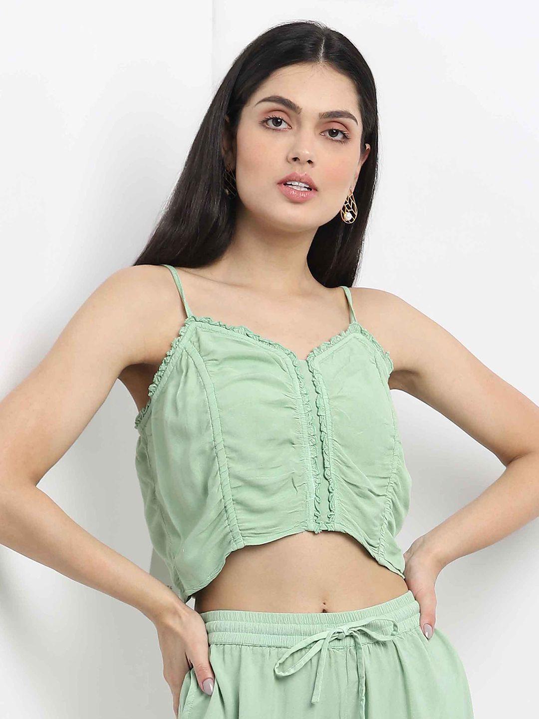 mkoal shoulder straps pure cotton crop top