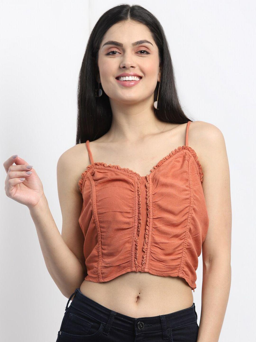 mkoal shoulder straps pure cotton crop top