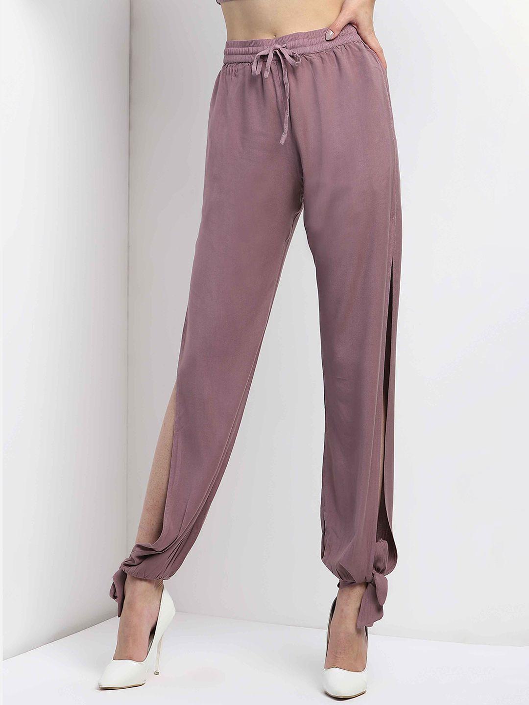 mkoal women loose fit low-rise trousers