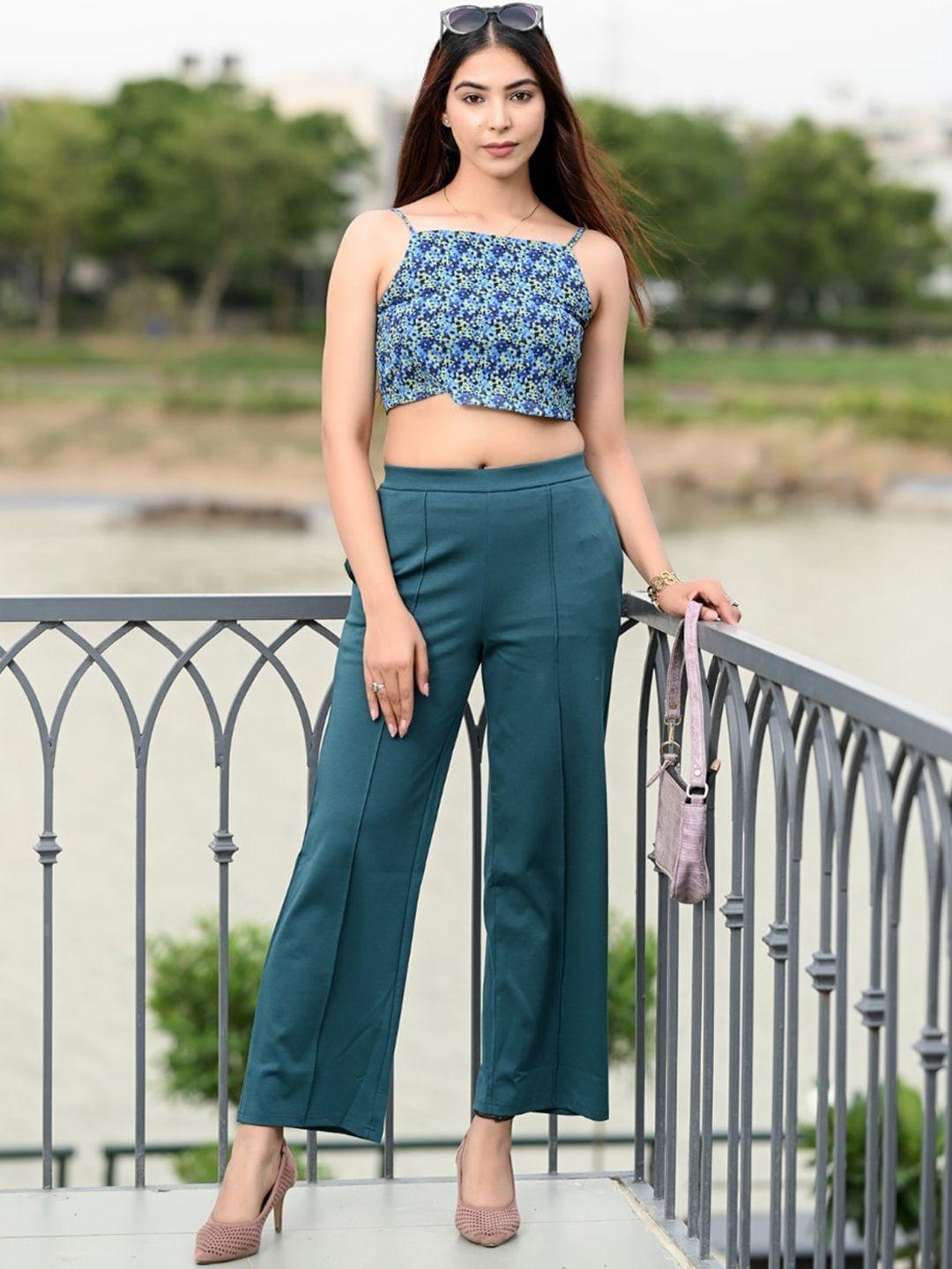 mlada women original flared low-rise lint free trousers