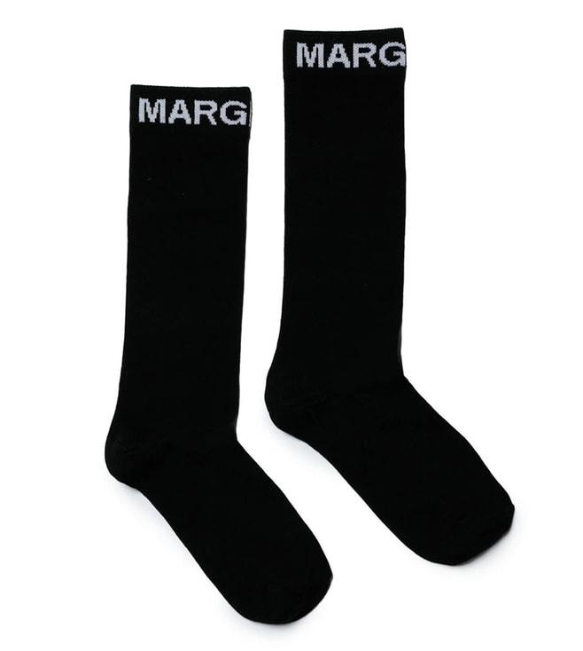 mm6 maison margiela kids black logo socks (3-6 year)