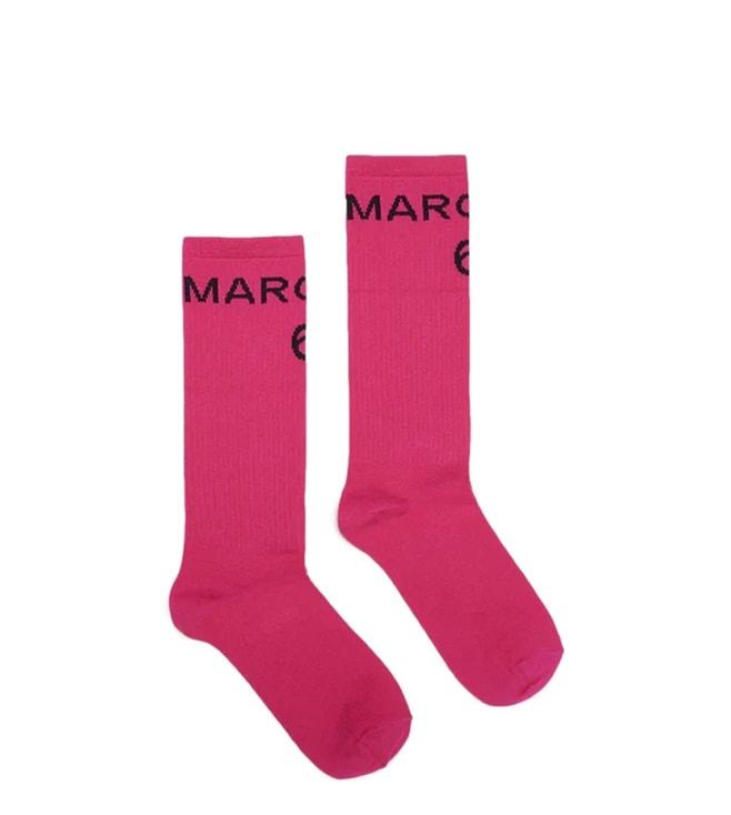 mm6 maison margiela kids pink logo socks (12-14 y)