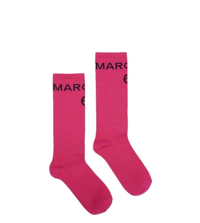 mm6 maison margiela kids pink logo socks (6-10 y)