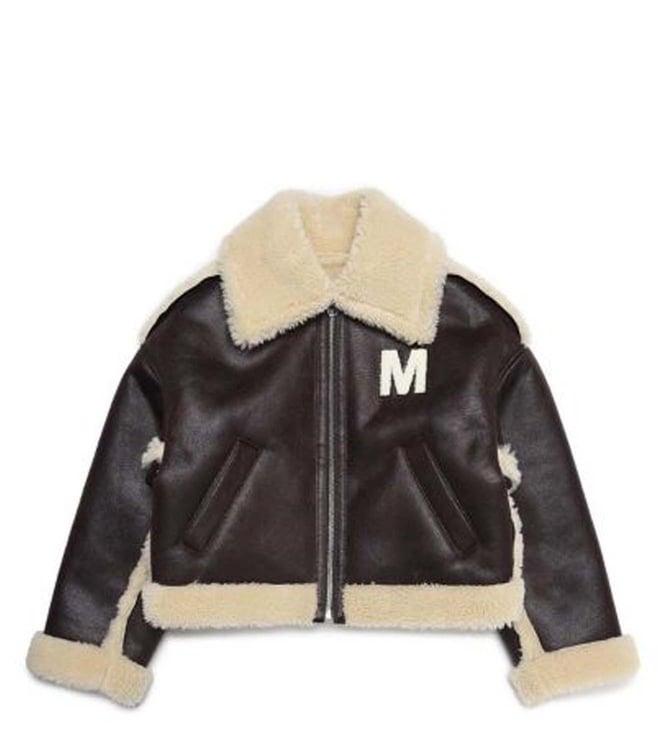 mm6 maison margiela kids brown comfort fit jacket