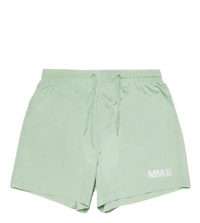 mm6 maison margiela kids green comfort fit shorts