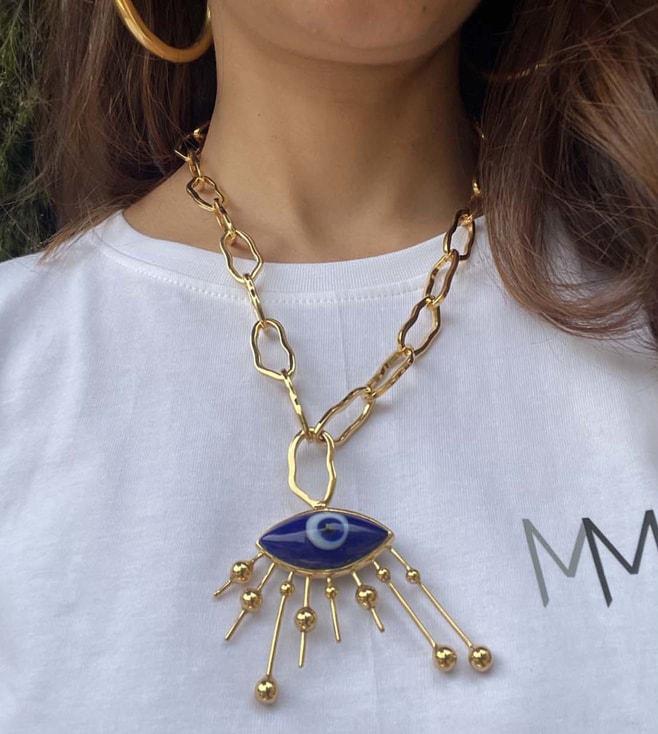 mnsh evil eye spike necklace