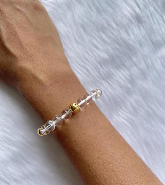 mnsh white crystal quartz bracelet