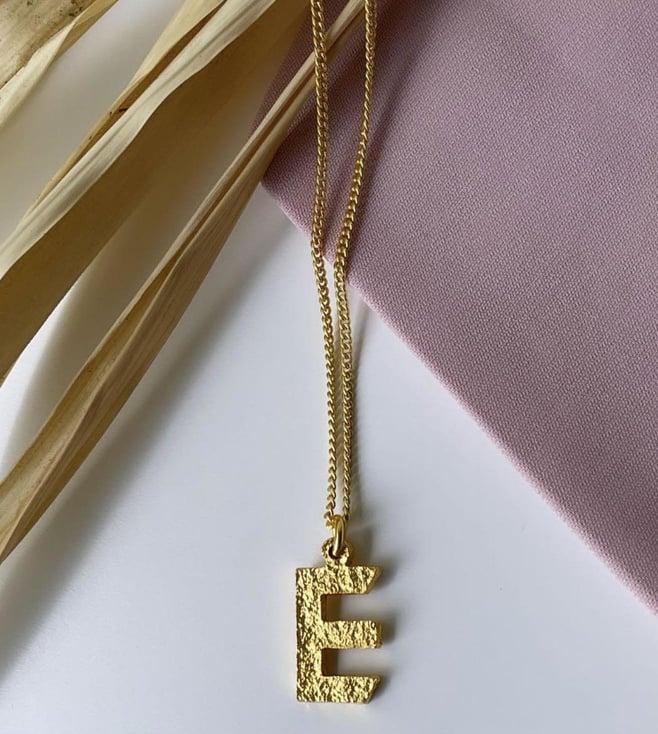 mnsh minimalistic initial e necklace
