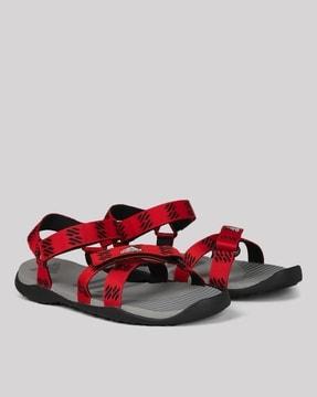 moary criss-cross strap sandals with velcro closure