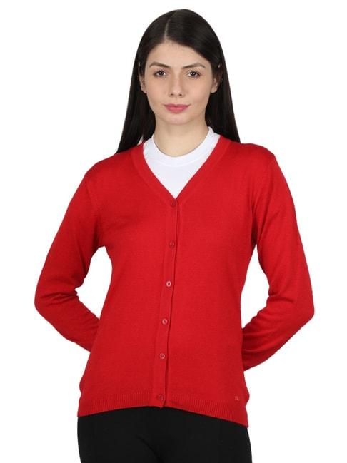moca by monte carlo red open front cardigan