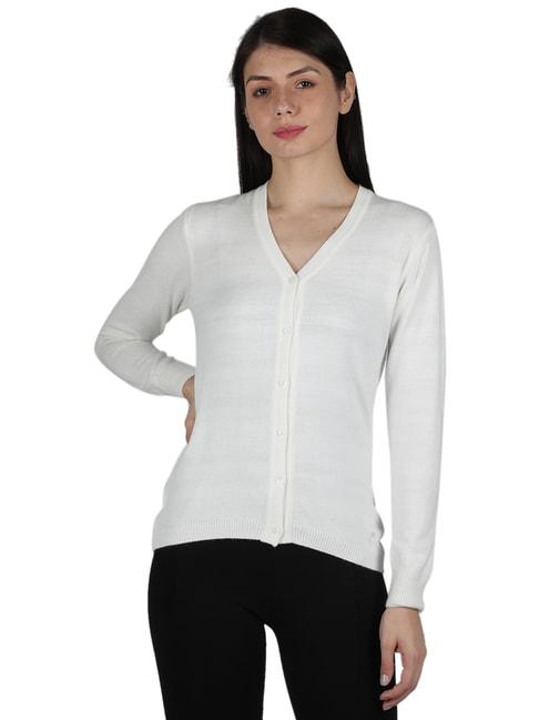 moca by monte carlo white open front cardigan