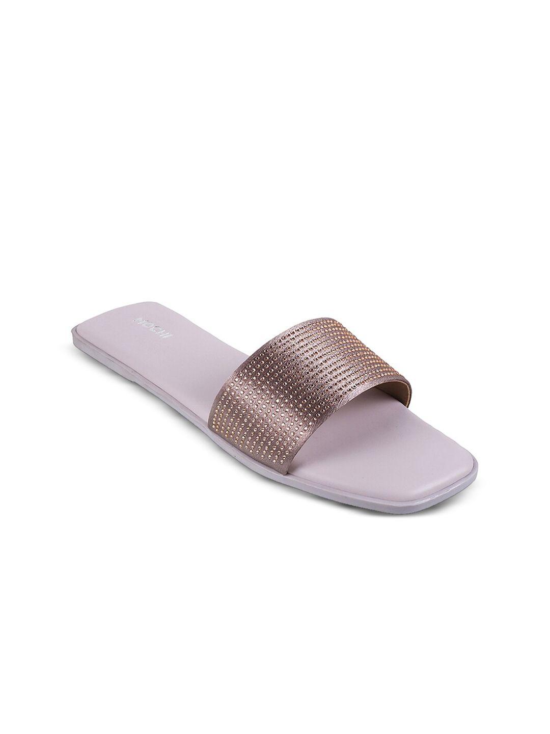 mochi embellished open toe flats