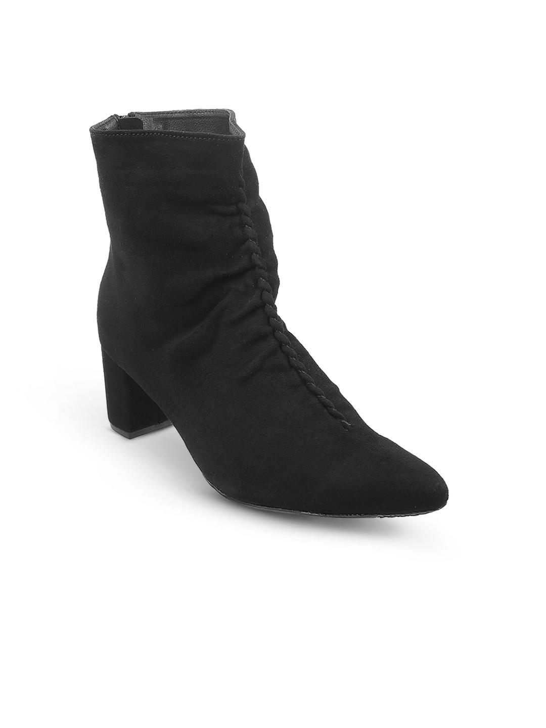 mochi high top pointed toe block heeled boots